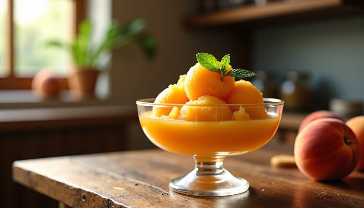 Transformez vos pêches trop mûres en un sorbet express 3 ingrédients prêt en 10 minutes, simple et délicieux ! Transformez vos pêches trop mûres en un sorbet express 3 ingrédients prêt en 10 minutes, simple et délicieux !